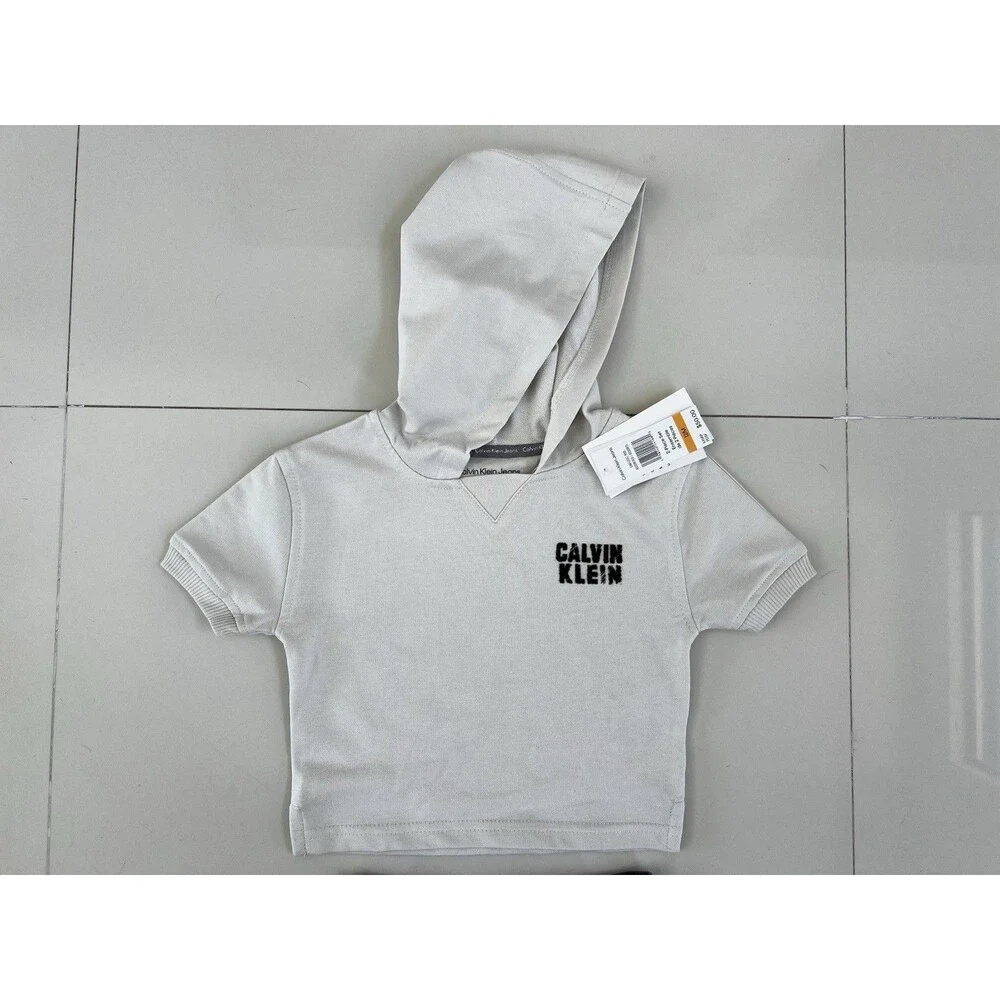 $50 Calvin Klein Jeans Baby Boy Sweatshirt & Cargo Jogger 2 Piece Outfit Set 12m
